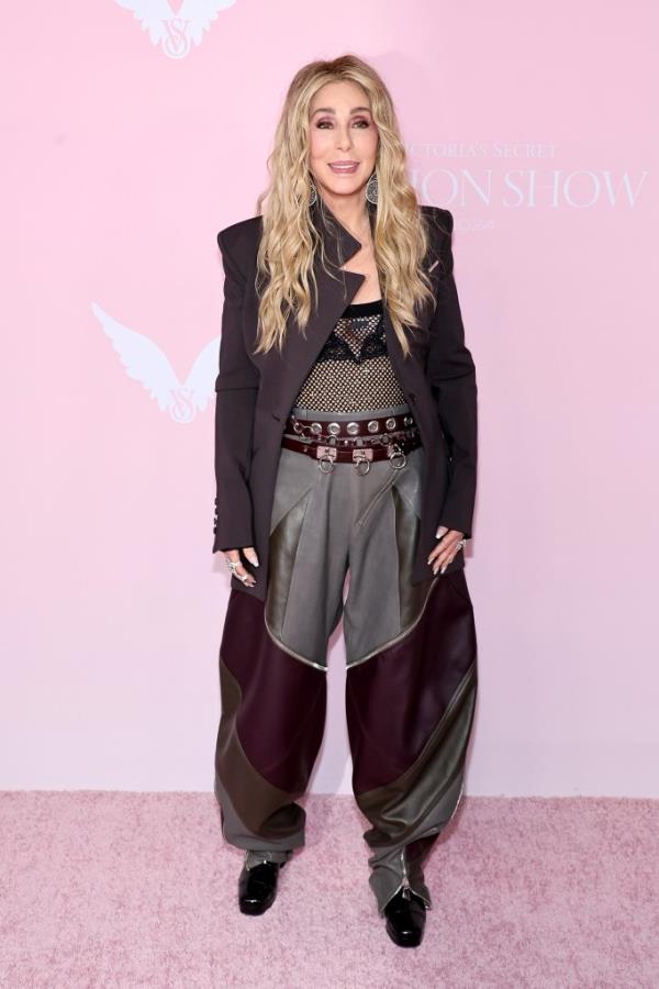 Cher attends the Victoria's Secret Fashion Show 2024 at Duggal Greenhouse on October 15, 2024 in Brooklyn, New York. 