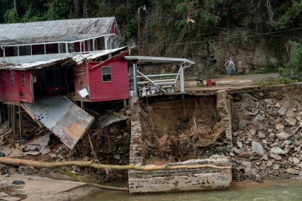 A destroyed home in Bat Cave