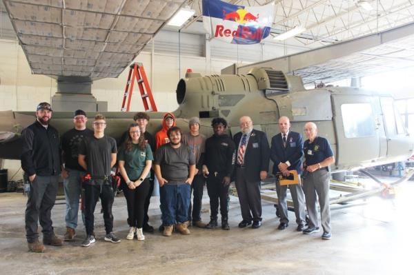 The class at Orleans BOCES Center in Medina, New York, poses alo<em></em>ngside representatives of American Legion 1253.