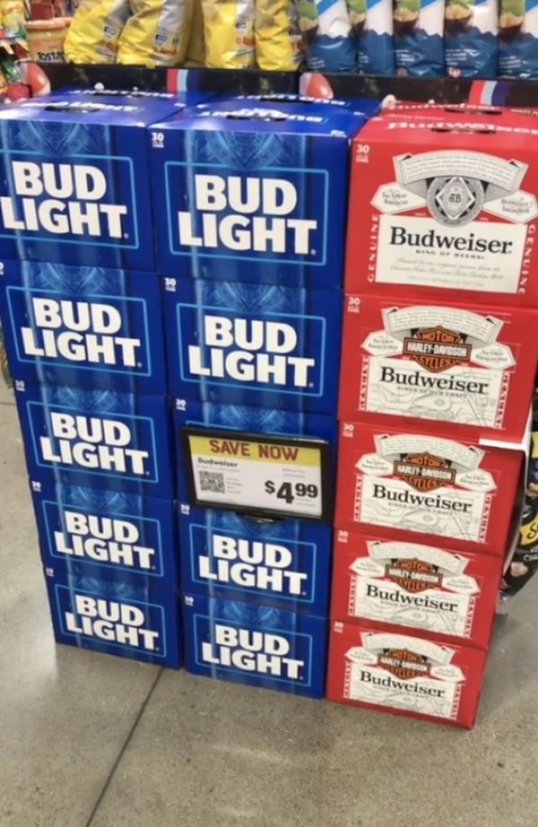 TikTok user Phillip Hawkins wandered into a local retailer and recorded a video showing stacks of boxes of Anheuser-Busch beer brands Budweiser and Bud Light.