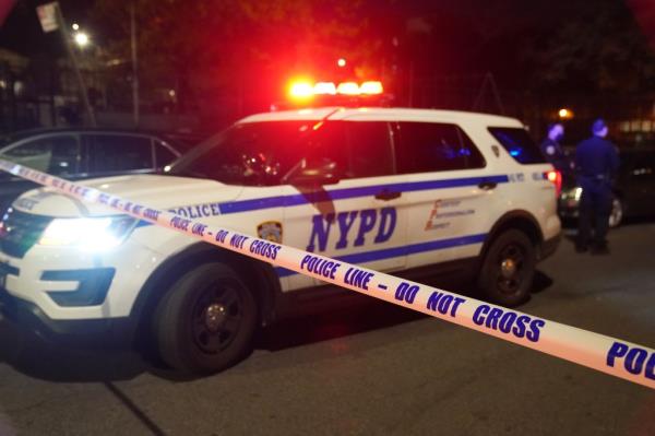 A general view of police line do not cross tape as seen at a crime scene in the Bronx, NY on April 24, 2021.