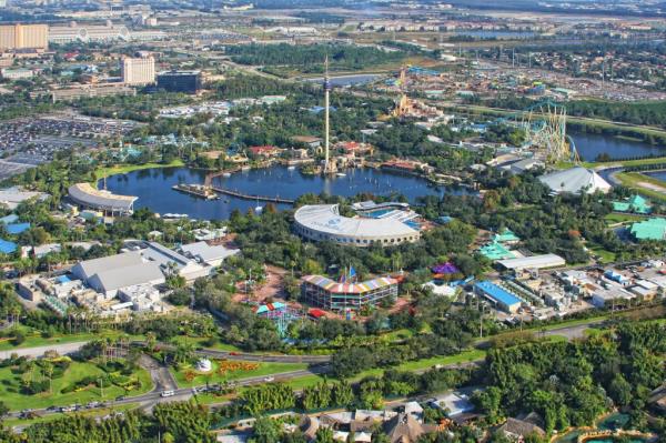 An aerial view of SeaWorld