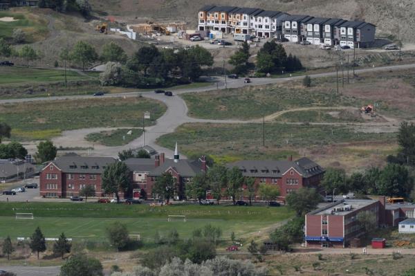 Buildings on the ground of the former Kamloops Indian Residential School in British Columbia.