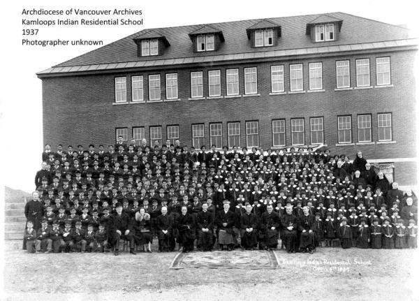 A photo of the Kamloops Indian residential school from 1937.