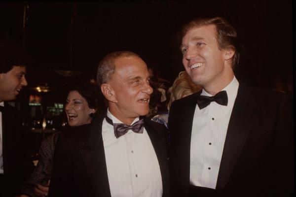 Roy Cohn and Do<em></em>nald Trump at the Trump Tower opening in 1983