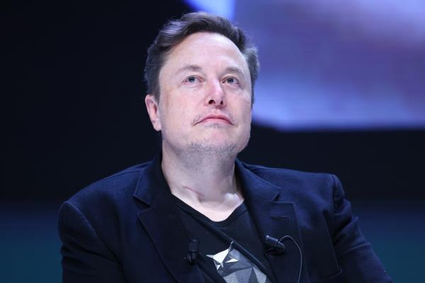 Elon Musk in a black jacket attending the 'Exploring the New Fro<em></em>ntiers of Innovation' session at Cannes Lions Internatio<em></em>nal Festival Of Creativity 2024.