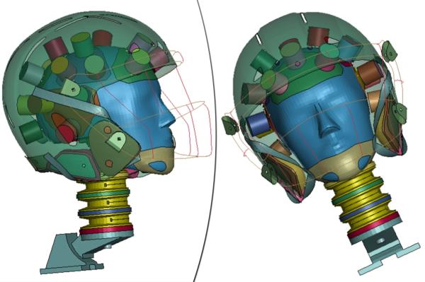 image of new football helmet from front and side