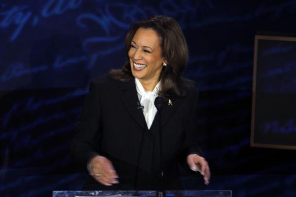 Vice President Kamala Harris was visibly reactive at several points during her first debate against former President Do<em></em>nald Trump Tuesday, laughing off several of her opponent's responses. 