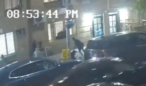 Surveillance video tweeted by Williamsburg 365 News shows an unidentified man on a CitiBike beat and kick an orthodox Jewish child on Franklin Ave in Brooklyn, Sunday May 12, 2024. 