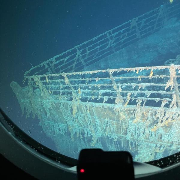 The famed Titanic wreck lies 12,500 feet below water.