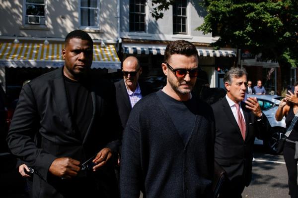 Justin Timberlake arrives to appear in court in Sag Harbor