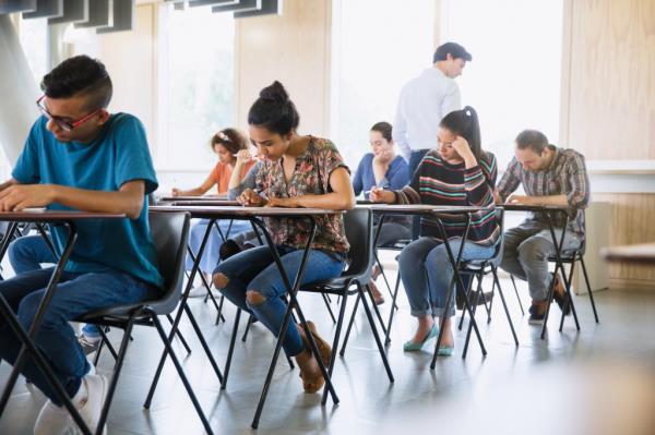 Students taking a test