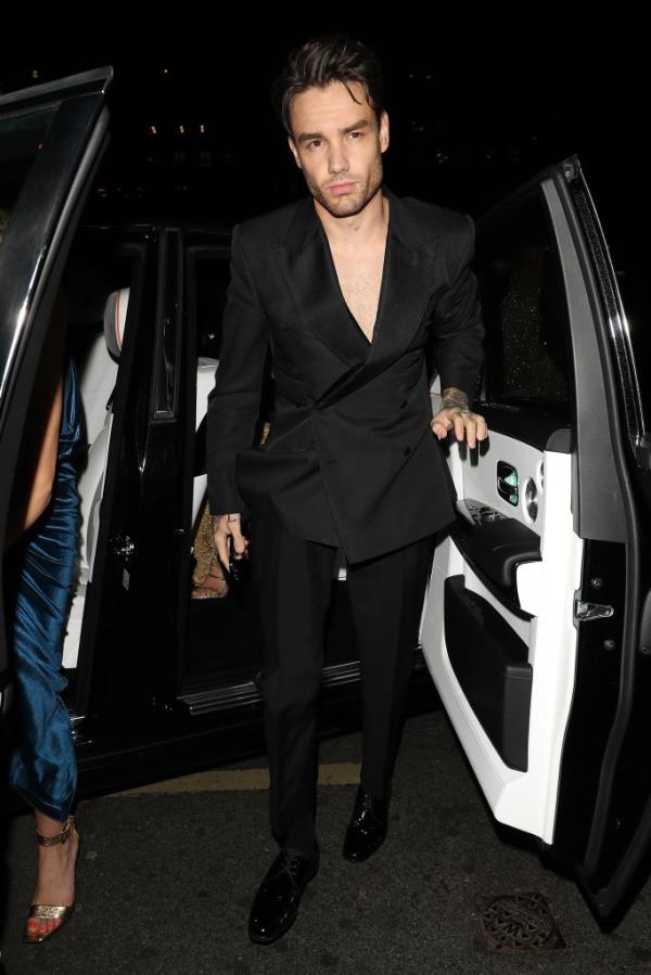 Liam Payne in a black suit attending the British Vogue and Tiffany & Co. Fashion and Film Party in London, February 19, 2023