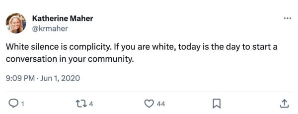 Maher shared many posts to X in 2020 a<em></em>bout being white, blaming her own 