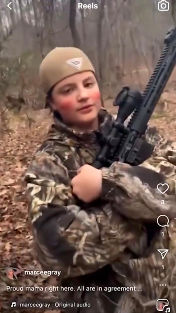 Alleged Georgia school shooter Colt Gray seen posing with AR-15 and a bloodied face a year before Apalachee tragedy as father bragged a<em></em>bout hunting trip