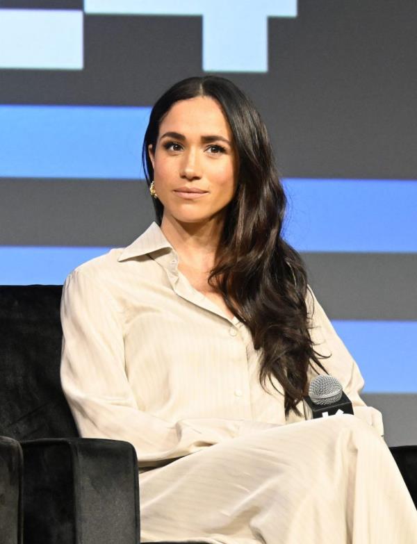 Meghan, Duchess of Sussex, speaking o<em></em>nstage at the 2024 SXSW Co<em></em>nference in Austin, Texas, a<em></em>bout breaking barriers and shaping narratives for women on and off the screen