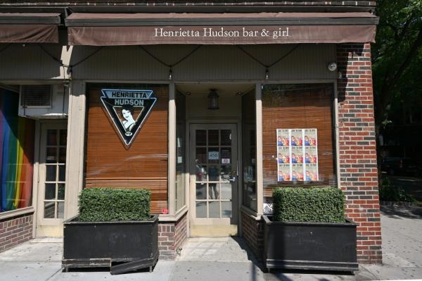 Exterior view of temporarily closed Henrietta Hudson, one of the oldest lesbian bars in the nation, in the West Village during NYC Pride Week amid Coro<em></em>navirus pandemic.