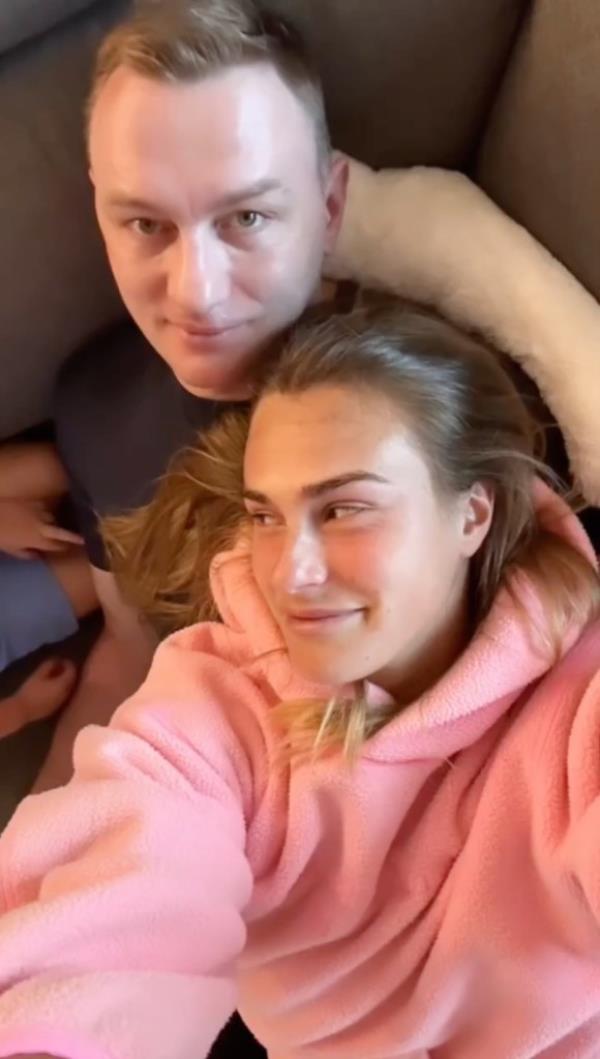 Aryna Sabalenka and Ko<em></em>nstantin Koltsov. 