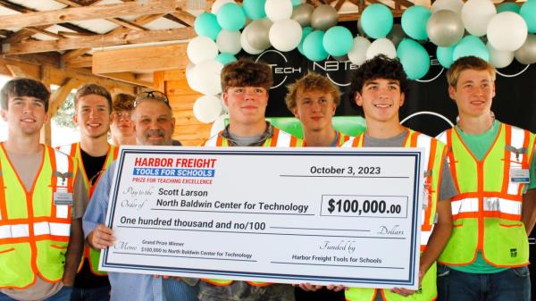 Larson was one of five winners of the top $100,000 award in Harbor Freight's 2023 Tools for Schools program.