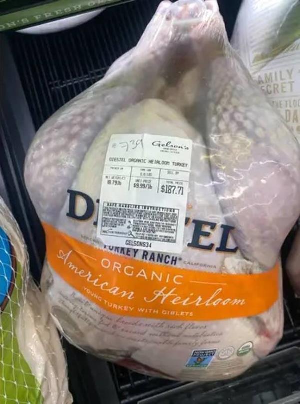 A West Los Angeles grocery store was spotted selling turkeys for an extortio<em></em>nate amount. Credit: Rachel Hallett