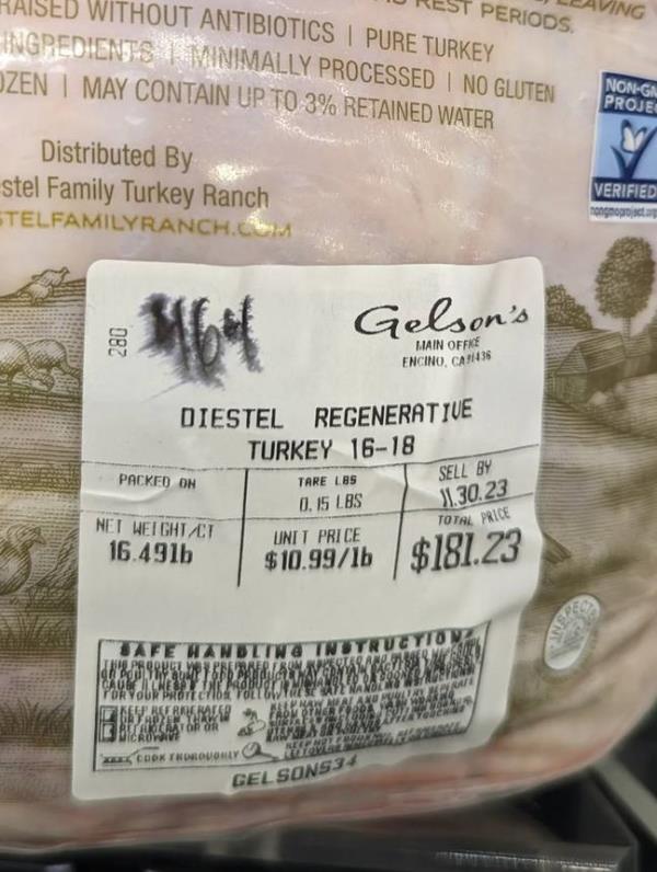 Diestel turkeys retail for the same price on the family farm's website. Credit: Reddit/@_Erindera_